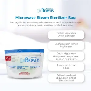 Dr.Brown's  Microwave Steam Sterilizer Bag, 5-Pack (20 uses per Bag) / kantong steril - 960