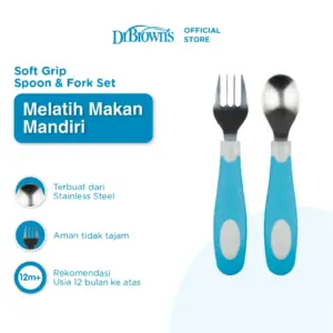 Dr. Brown's Soft Grip Spoon & Fork Set / Sendok Makan Bayi