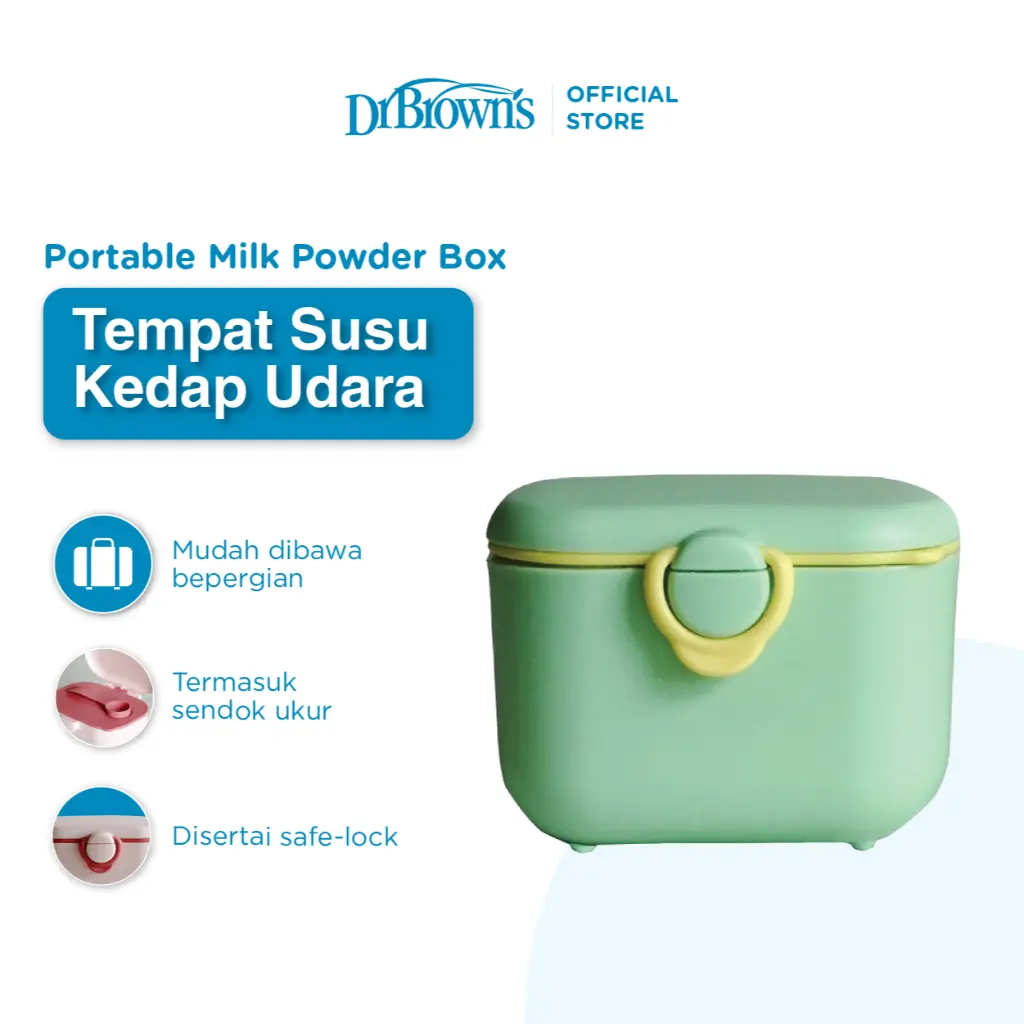 Dr. Brown’s Portable Milk Powder Box, Pink/Green – Tempat susu