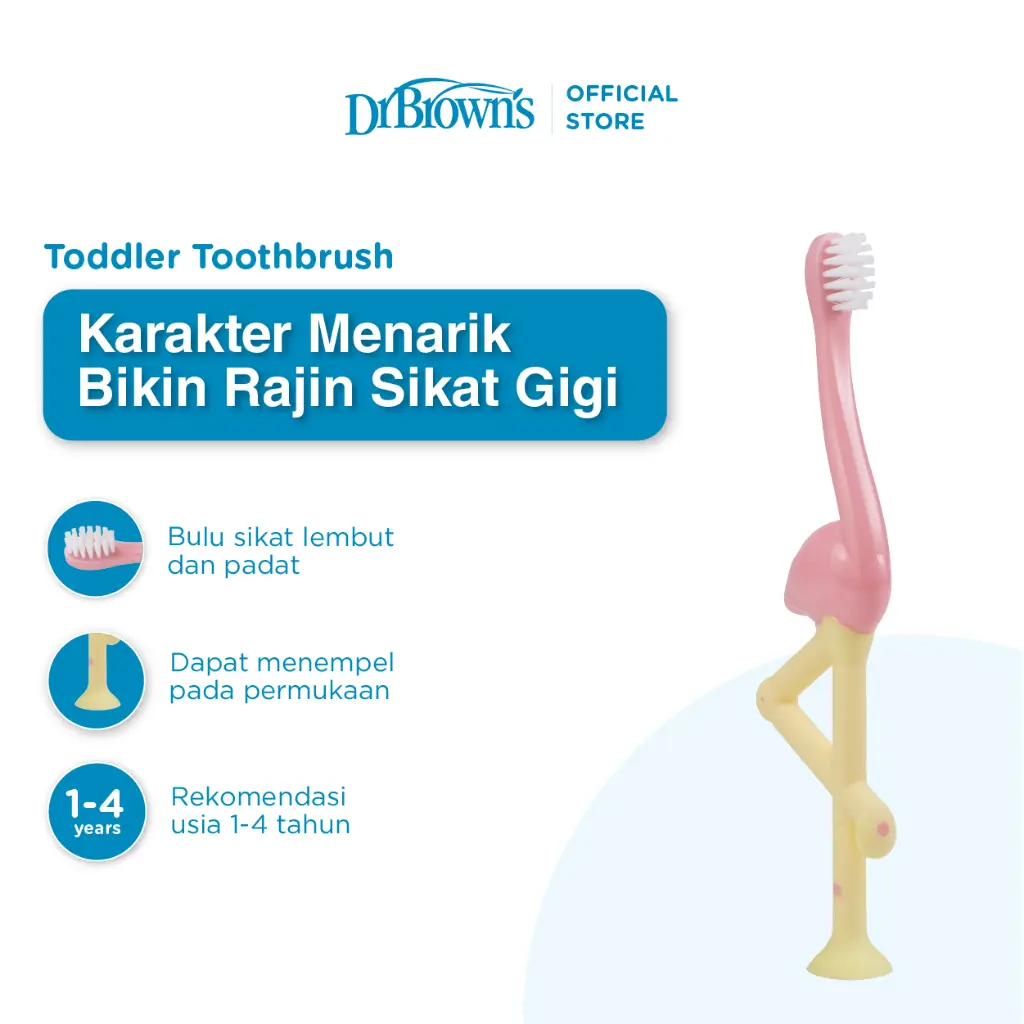 Dr. Brown’s Toddler Toothbrush / Toothbrush Baby / Sikat Gigi Bayi / Sikat Gigi Anak Karakter / Sikat Gigi Bayi Silicone Bulu Halus