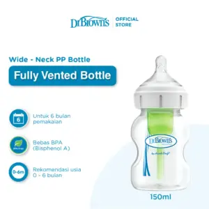 [Fully Vented Bottle] Dr.Brown's 5oz / 9oz PP Options+ Wide-Neck Baby bottle / Botol Susu / Botol Bayi