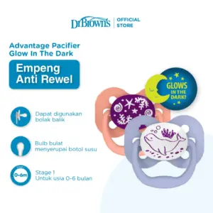 Dr. Brown's Advantage Pacifier Glow In The Dark / Empeng Bayi / Dot Bayi